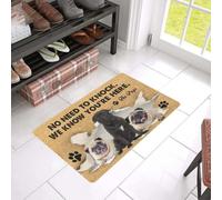 Felpudo Entrada casa No Hace Falta Llamar - Los Pugs - Felpudo para Perros