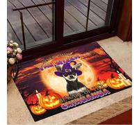Felpudo Entrada casa No te Preocupes por la Bruja, ¡Cuidado con el Chihuahua! Felpudo de Regalo para Halloween