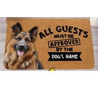 Felpudo Entrada casa Nombre Personalizado: Todos los Invitados Deben ser aprobados por el Nombre del Perro.