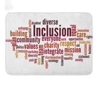 Felpudo Entrada casa Nube de Palabras de Kdagr sobre la inclusión de Personas con discapacidad en el ámbito de la Diversidad, la Igualdad en el Trabajo y la Comunidad.