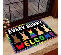 Felpudo Entrada casa Orgullo LGBT - Diferentes Pero no Solos. Todos los conejitos Son bienvenidos. Somos Lindos conejitos.