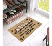 Felpudo Entrada casa Perro - para tu protección, no la mía. Bóxer. Felpudo de Bienvenida fácil de Limpiar.
