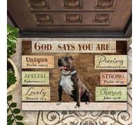 Felpudo Entrada casa Pitbull Dios Dice Que Eres un Felpudo