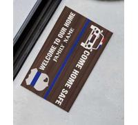 Felpudo Entrada casa Policía Bienvenido a Nuestro hogar. Regresa a casa Sano y Salvo.