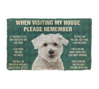 Felpudo Entrada casa por Favor, Recuerda Las Normas de la casa para Perros Coton de Tulear. Felpudo Personalizado.