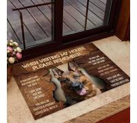Felpudo Entrada casa por Favor, recuerde Que al visitar mi casa Hay un Felpudo con Forma de Perro Pastor alemán.