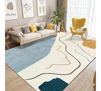 Felpudo Entrada Casa Raya Azul Beige Alfombra Salon Lavable Felpudo Exterior Poliéster Alfombra Entrada Casa Suave Alfombras de Salon Antideslizante Alfombras de Habitacion 40x60cm