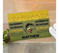Felpudo Entrada casa Regalo Divertido Personalizado Soy un Adicto a la Pesca en la Carretera para Amantes de la Pesca
