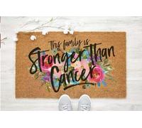Felpudo Entrada casa Regalo para supervivientes de cáncer: Felpudo Esta Familia es más Fuerte Que el cáncer