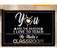 Felpudo Entrada casa Regalo Personalizado para el Aula: Eres la razón por la Que Amo enseñar, Ideal para Profesores.