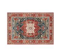 Felpudo Entrada Casa Rojo Bohemio Beige Felpudo Exterior Poliéster Alfombra Salon Lavable Alfombra Entrada Casa Suave Engrosar Alfombras de Habitacion Antideslizante Tapete 100x120cm