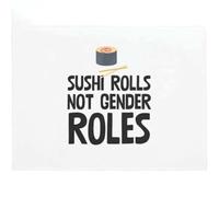 Felpudo Entrada casa Rollos de Sushi, no Roles de género. Felpudo con Camiseta de Feminismo Divertido.