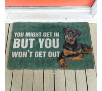 Felpudo Entrada casa Rottweiler, no saldrás de aquí, Felpudo