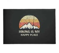 Felpudo Entrada casa Senderismo - El Senderismo es mi Lugar Feliz (Felpudo para Interiores y Exteriores)