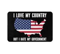 Felpudo Entrada Casa Suave Alfombra De Piso Amo A Mi País Pero Odio A Mi Gobierno Atrapar Suciedad Alfombra Interior De Bienvenida para Pasillo Oficina Baño 40X60Cm