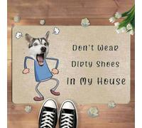 Felpudo Entrada casa Sube una Foto y Personaliza el Felpudo con el Nombre Perro, no uses Zapatos sucios en mi casa.