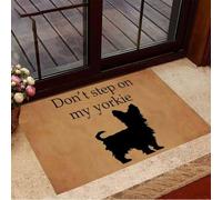 Felpudo Entrada casa Tapete de Bienvenida No pises a mi Yorkie de fácil Limpieza