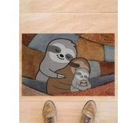 Felpudo Entrada casa Tapete de Entrada con diseño de Perezoso, un Dulce Regalo para la Familia o para los Amantes de los Perezosos.