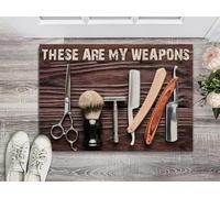 Felpudo Entrada casa Tapete de Entrada para Interiores y Exteriores Estas Son mis Armas de Barber