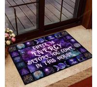 Felpudo Entrada casa Tapete de Halloween: Comprueba tu energía Antes de Entrar en Esa casa