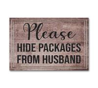 Felpudo Entrada casa Tapete Divertido para Interiores y Exteriores: «Esconde los Paquetes de tu Marido».