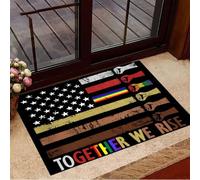 Felpudo Entrada casa Tapete para Interiores y Exteriores American Together We Rise