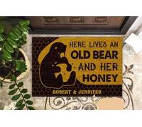 Felpudo Entrada casa Tapete Personalizado Oso y su Miel