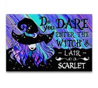 Felpudo Entrada casa Tapete Personalizado para Interiores y Exteriores con el Tema de Bruja y Mago: ¿Te atreves a Hacer un Hechizo de Halloween?