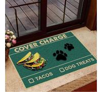 Felpudo Entrada casa Tapete Vintage Divertido con Tacos y golosinas para Perros.