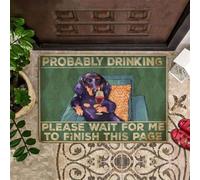 Felpudo Entrada casa Teckel Morado, Probablemente Bebiendo. por Favor, espérame.