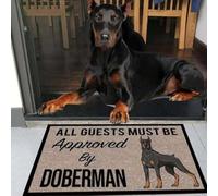 Felpudo Entrada casa Todos los Invitados Deben ser aprobados por el Felpudo Doberman.