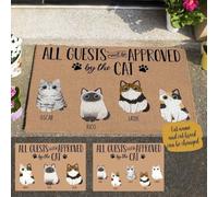 Felpudo Entrada casa Todos los Invitados Deben ser aprobados por el Felpudo Estampado de Gato