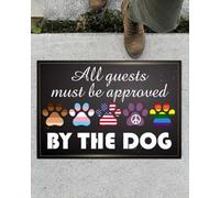 Felpudo Entrada casa Todos los Invitados Deben ser aprobados por el Perro. Felpudo Divertido para Interiores y Exteriores.