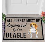 Felpudo Entrada casa Todos los Invitados Deben ser aprobados por Nuestro Divertido Felpudo con Forma de Perro Beagle