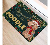 Felpudo Entrada casa Todos los Invitados Deben ser aprobados por Nuestro Divertido Felpudo navideño con Forma de caniche.