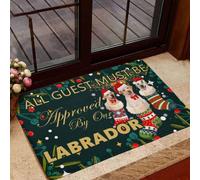 Felpudo Entrada casa Todos los Invitados Deben ser aprobados por Nuestro Felpudo navideño Divertido de Labrador