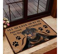 Felpudo Entrada casa Todos los Invitados Deben ser aprobados por Nuestro Felpudo Rottweiler.