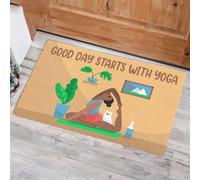 Felpudo Entrada casa Un Buen día Comienza con una Alfombra de Yoga