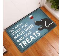 Felpudo Entrada casa Vete a Menos Que tengas Vino y golosinas para Perros Negras por Todas Partes.