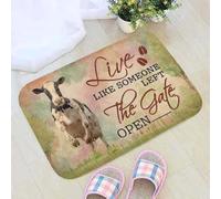 Felpudo Entrada casa Vive como si Alguien hubiera dejado la Puerta Abierta. Felpudo de Vaca.