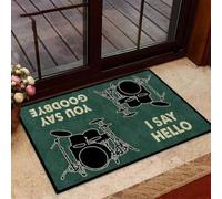 Felpudo Entrada casa Yo Digo Hola, tú Dices adiós. Felpudo de Tambor.