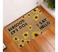 Felpudo Entrada casa Yo Digo Hola, tú Dices adiós. Lindo Felpudo de Girasol.