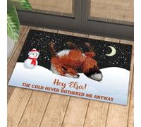 Felpudo Entrada casa Zorro Invernal El frío Nunca me molestó de Todos Modos Felpudo