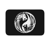 Felpudo Entrada El Lobo del Yin Y El Yang Alfombrilla Baño Lavable Felpudo Plegable Alfombra Entrada para Puerta Bañera Oficina 40X60Cm