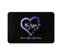Felpudo Entrada Enfermera Paz Amor Salvar Vidas Alfombrilla Baño Secado Rápido Alfombra Baño Lavable Alfombra Entrada para Ducha Pasillo Exterior 40X60Cm