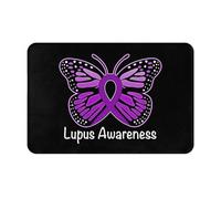 Felpudo Entrada Mariposas De Concienciación sobre El Lupus Felpudo Resistente Alfombrilla Baño Plegable Alfombra Entrada para Exterior Interior Bañera 40X60Cm