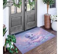 Felpudo Entrada Pegaso Corazón Azul La Pereza La Superficie Del Agua 3D Animales Dibujos Animados 70X100Cm Suave Duradero Bienvenida Para Puerta Casa Trasera Delantera Garajes Alfombra Otoño
