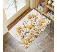 Felpudo Estampado Flores en acuarela Flores silvestres amarillas con Suelo Antideslizante deTPR, Felpudos atrapa la Suciedad, Felpudo de Entrada, Alfombra para Interior y Exterior,90 x 150 cm