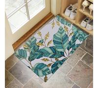 Felpudo Estampado Plantas de lujo Hojas de palma y hojas de plátano con Suelo Antideslizante deTPR, Felpudos atrapa la Suciedad, Felpudo de Entrada, Alfombra para Interior y Exterior,40 x 60 cm
