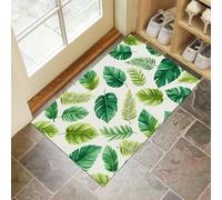 Felpudo Estampado Plantas tropicales Hojas de plátano y hojas de helecho con Suelo Antideslizante deTPR, Felpudos atrapa la Suciedad, Felpudo de Entrada, Alfombra para Interior y Exterior,80 x 120 cm